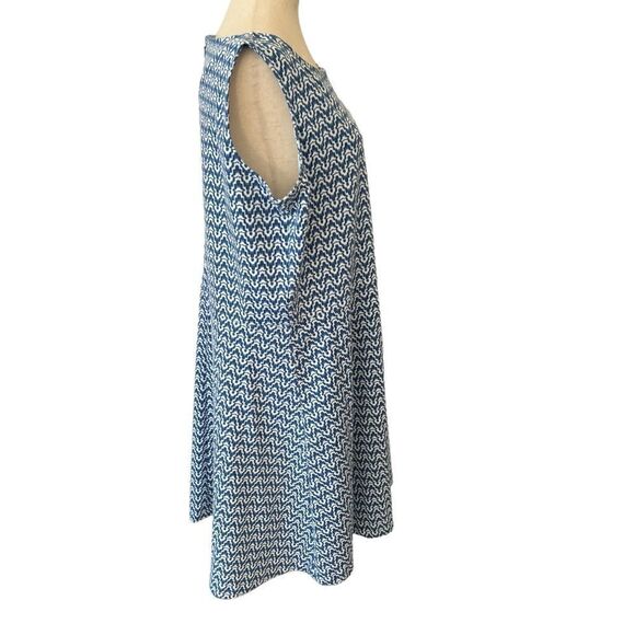 Talbots 1X Blue and White Sleeveless Midi Dress - Picture 5 of 8